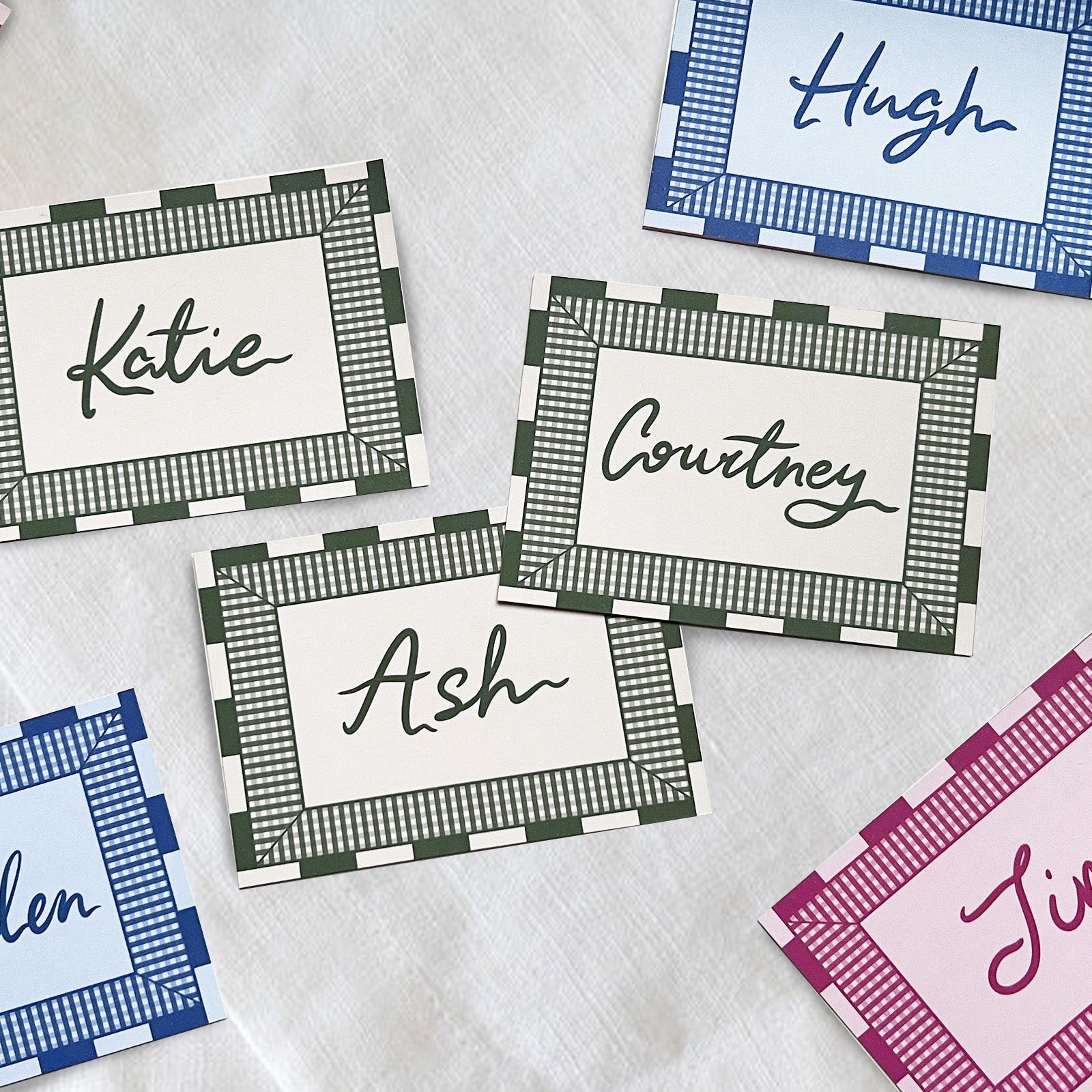 Gingham Place Cards