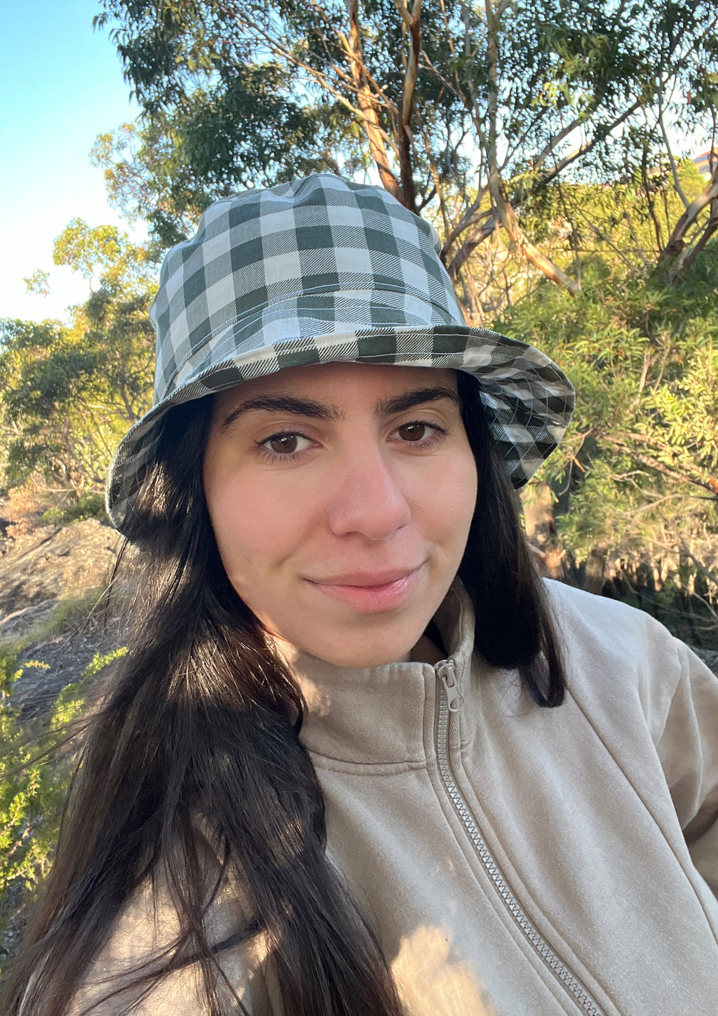 Gingham Adjustable Bucket Hat