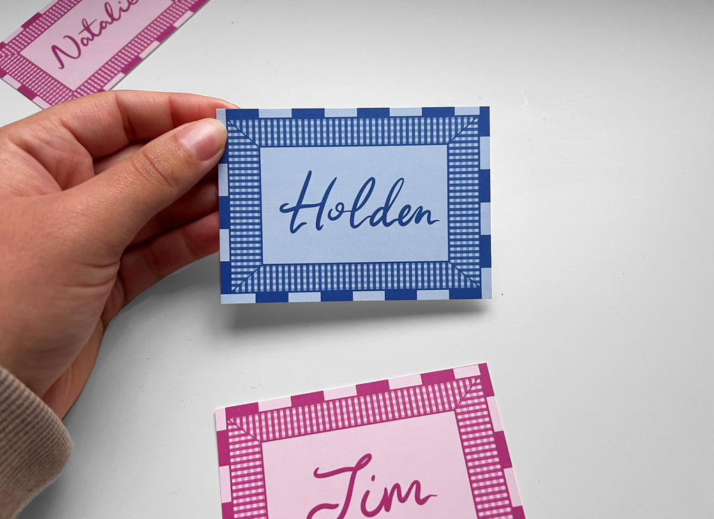 Gingham Place Cards