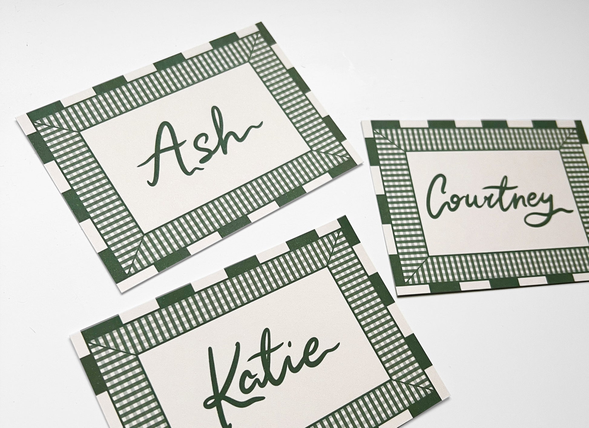 Gingham Place Cards