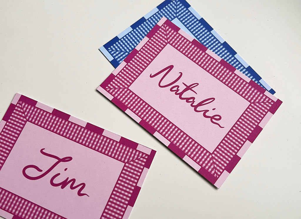 Gingham Place Cards